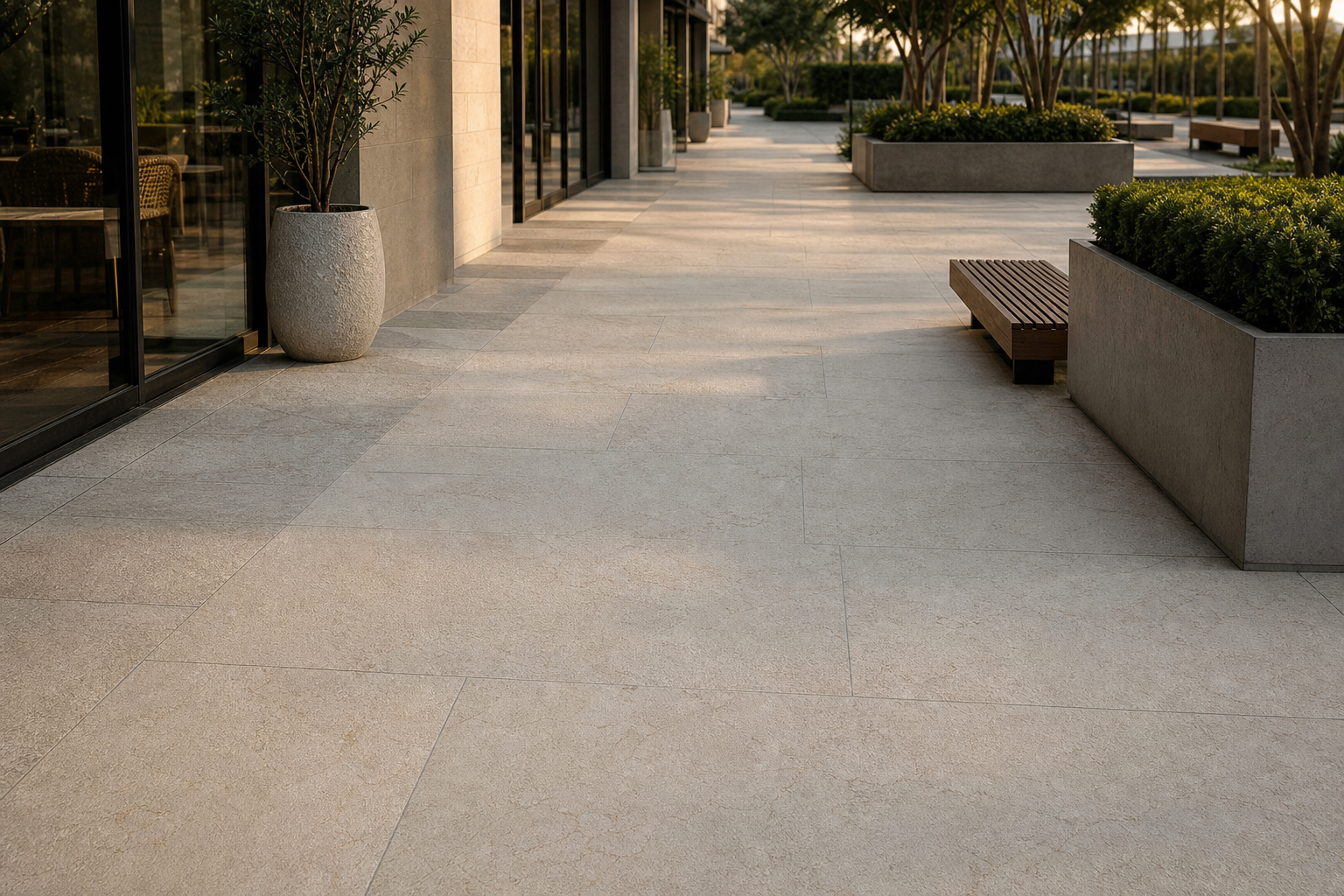 Golden Oasis outdoor walkway